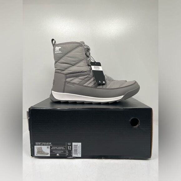 Sorel Women's Whitney II Plus Lace Waterproof Snow Boots 2088241061 Chrome Grey - Picture 1 of 4